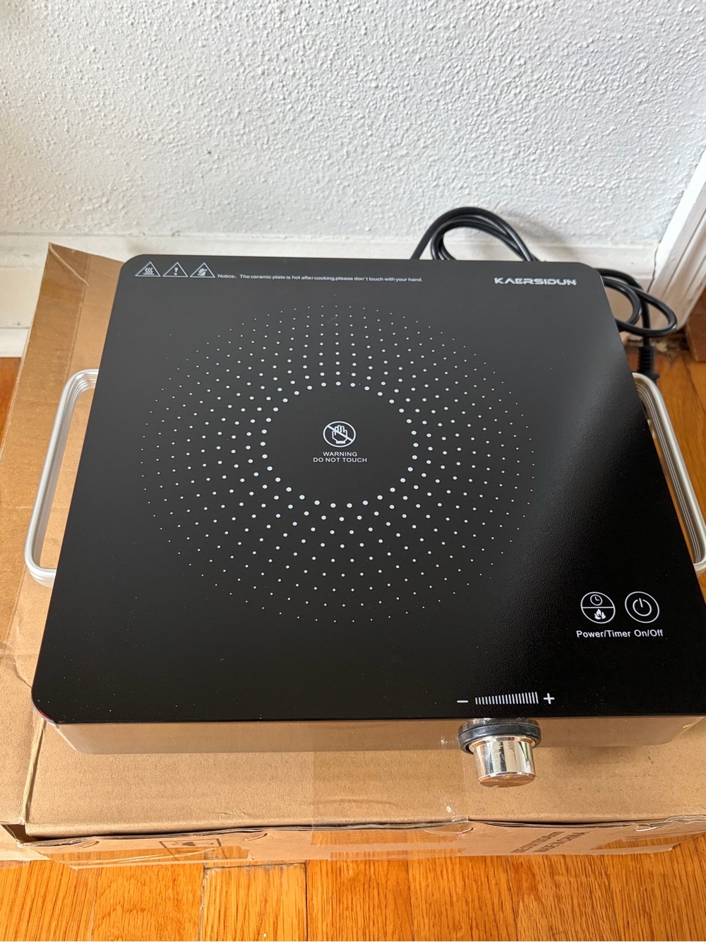 Kaersidun Black Portable Induction Cooktop with Dual Control Cook Top (New)